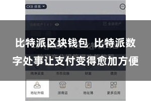比特派区块钱包 比特派数字处事让支付变得愈加方便